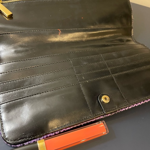 💯Authentic Tory Burch Long card wallet with chain *Purple💜 - Picture 8 of 16